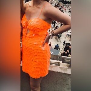 ASOS Design Orange Sequin Dress